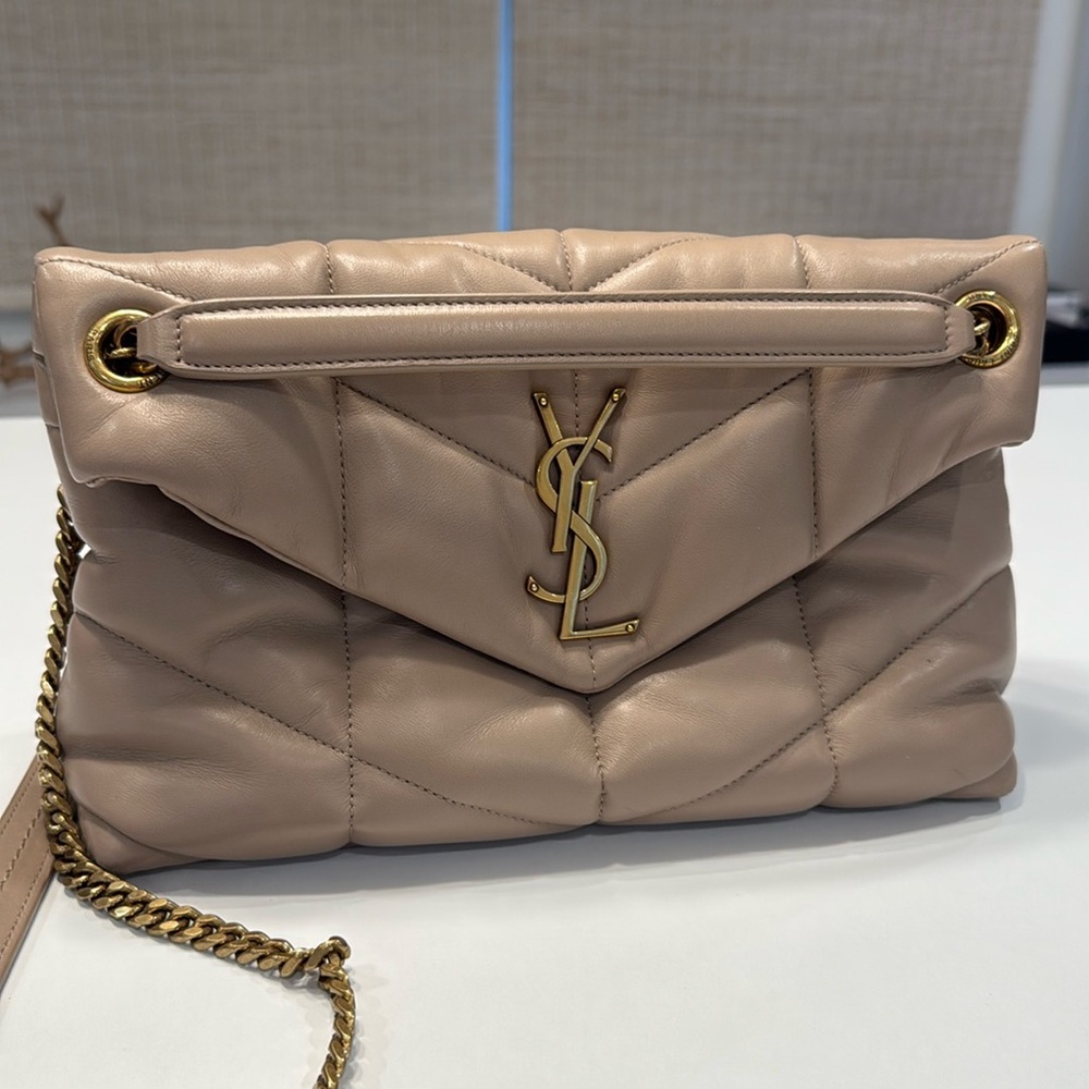 Saint Laurent Lou Puffer Medium Shoulder Bag in Quilted